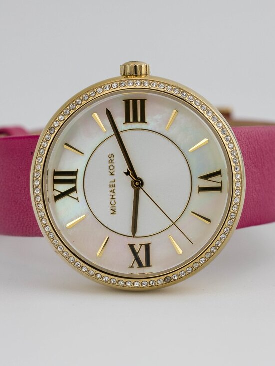 Michael Kors MK-2684 Genuine Leather Band Quartz Analog Women\'s Watch New Batter main image 8